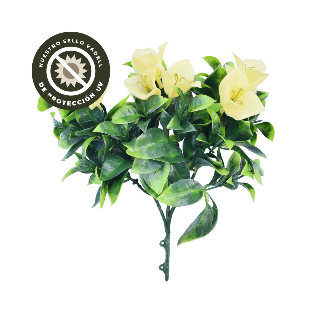 Gardenia amarilla, rama decorativa artificial de 30 cm con protección UV