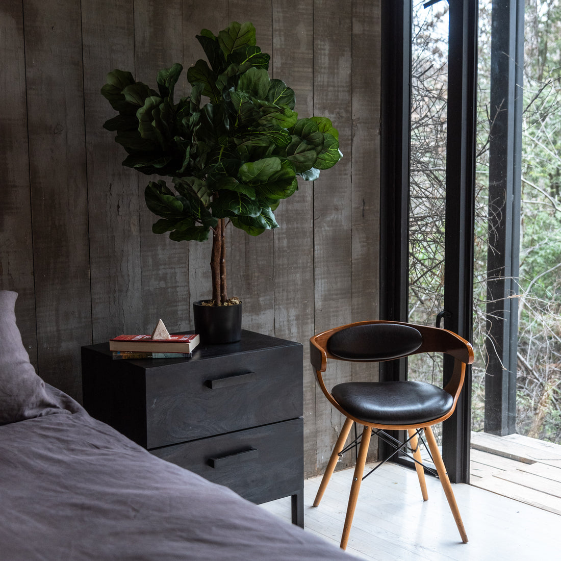 Ficus Lyrata artificial de 90 cm con follaje de seda