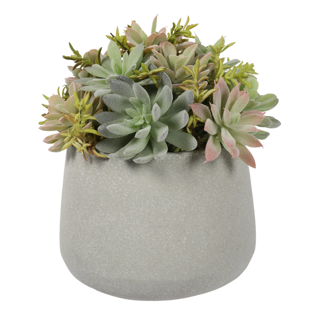 Suculenta Bonsai artificial de 23 cm, con macetero de cemento