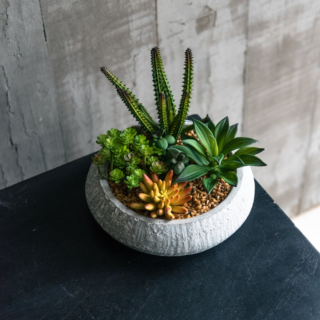 Suculentas artificiales de 18,5 cm con macetero