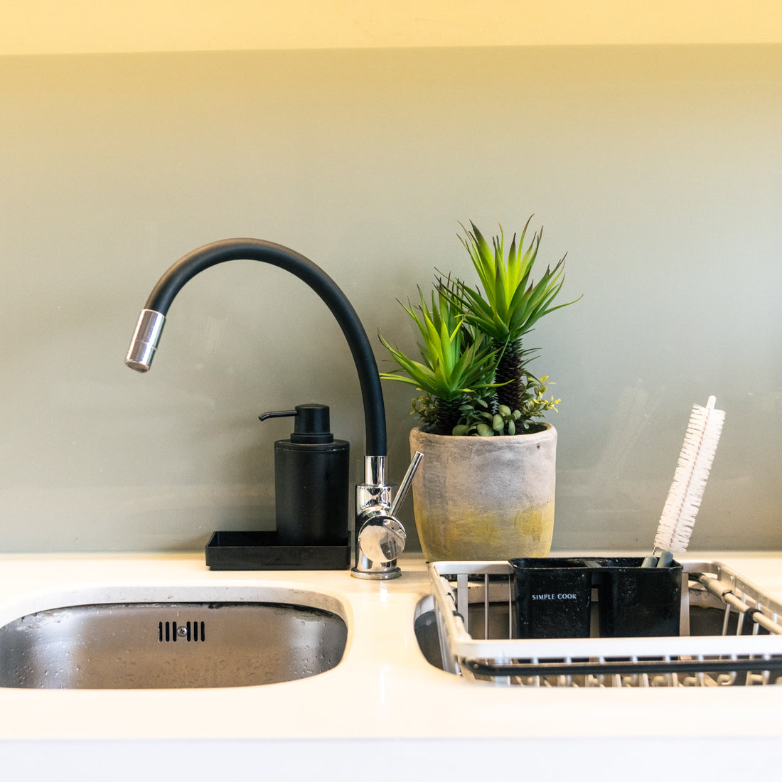 Suculentas artificiales 35 cm, con macetero