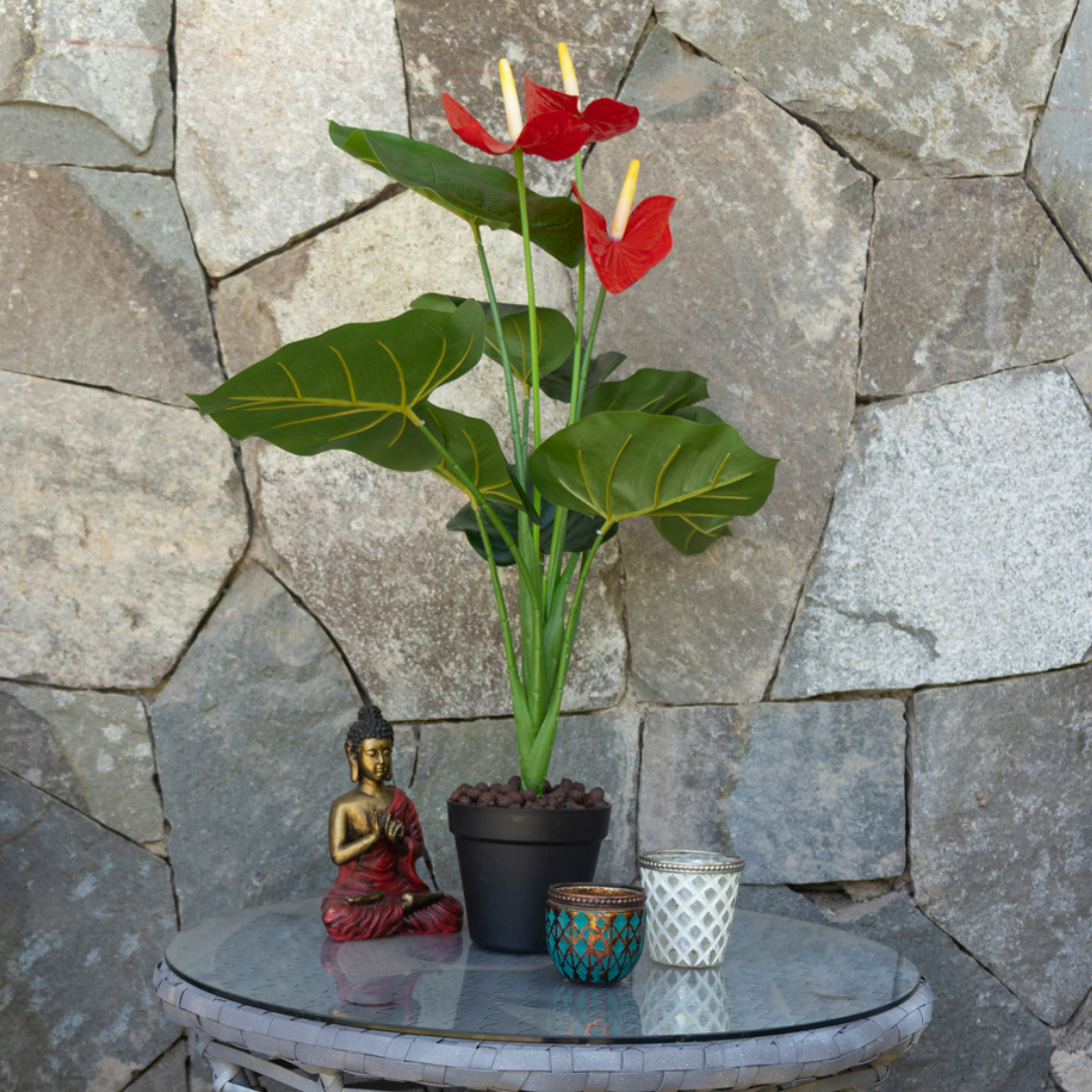 Anthurium rojo artificial de 60 cm