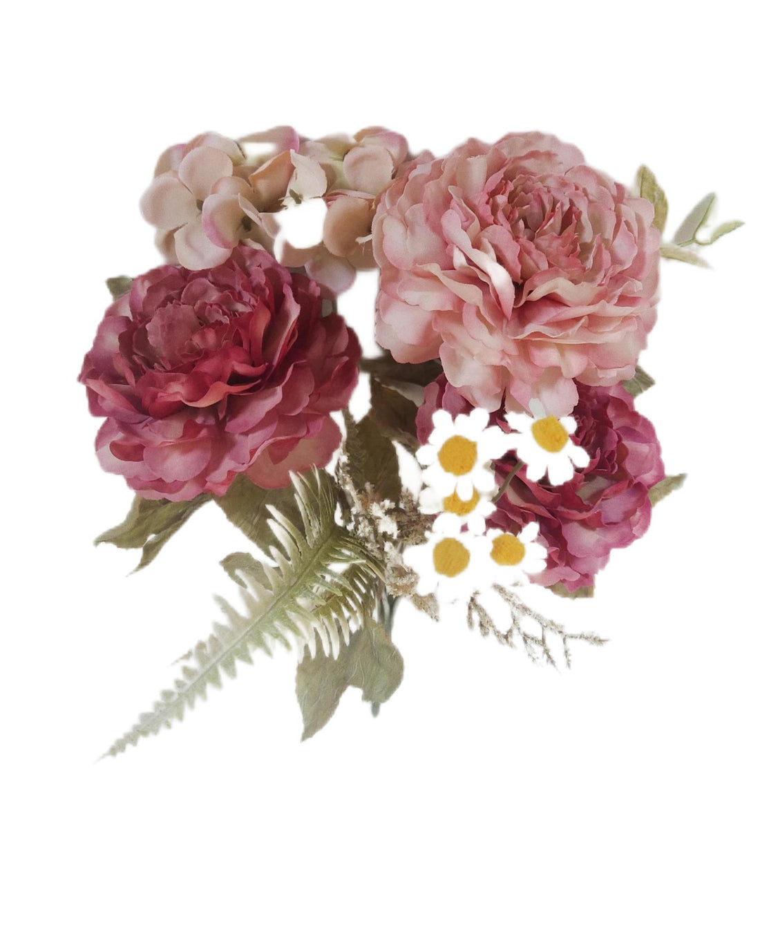 Ramo de flores envejecidos color rosado artificiales de 30 cm