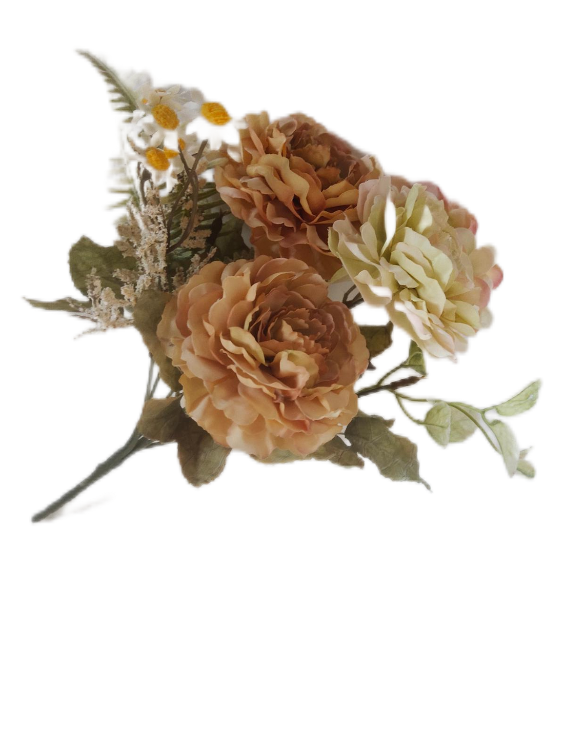 Ramo de flores envejecidos color beige artificiales de 30 cm