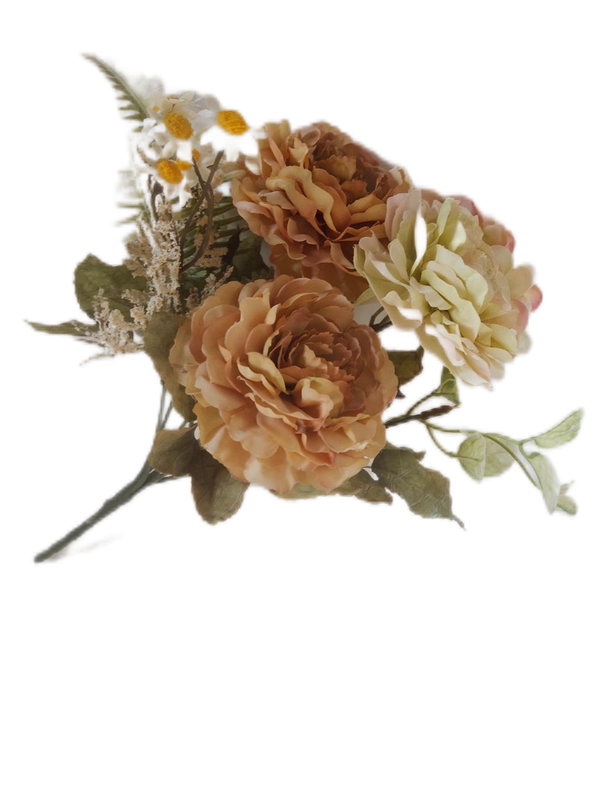 Ramo de flores envejecidos color beige artificiales de 30 cm