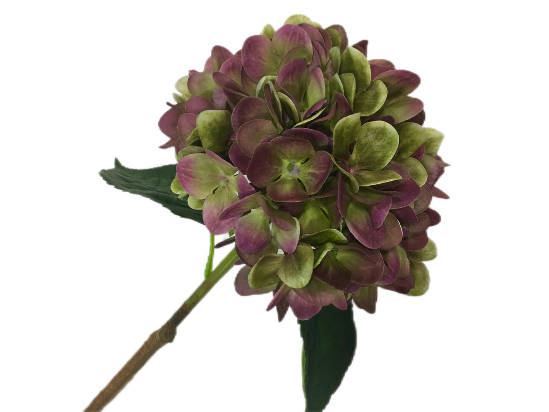 Flor de Hortensia artificial envejecida color crema de 70 cm