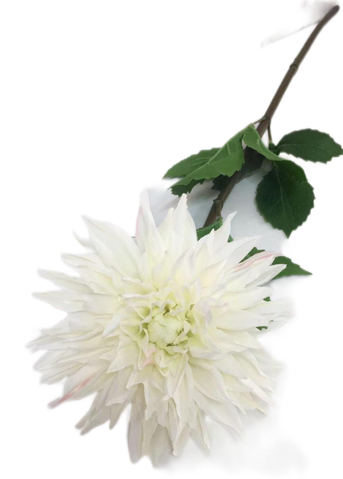 Flor de Crisantemo artificial color blanco de 74 cm