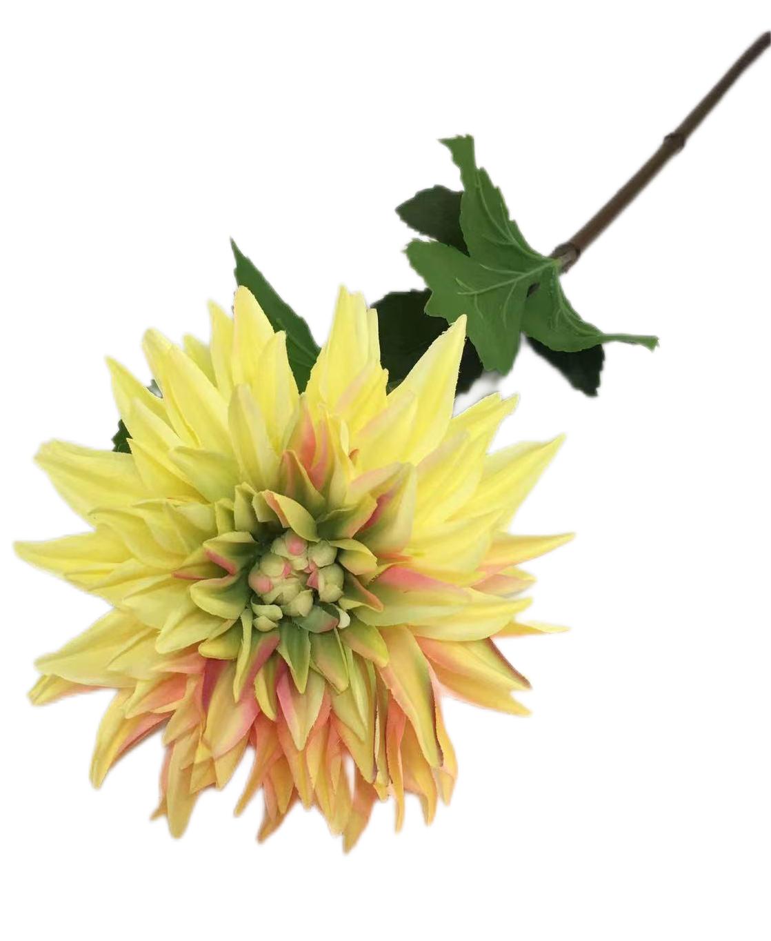 Flor de Crisantemo artificial color amarillo de 74 cm