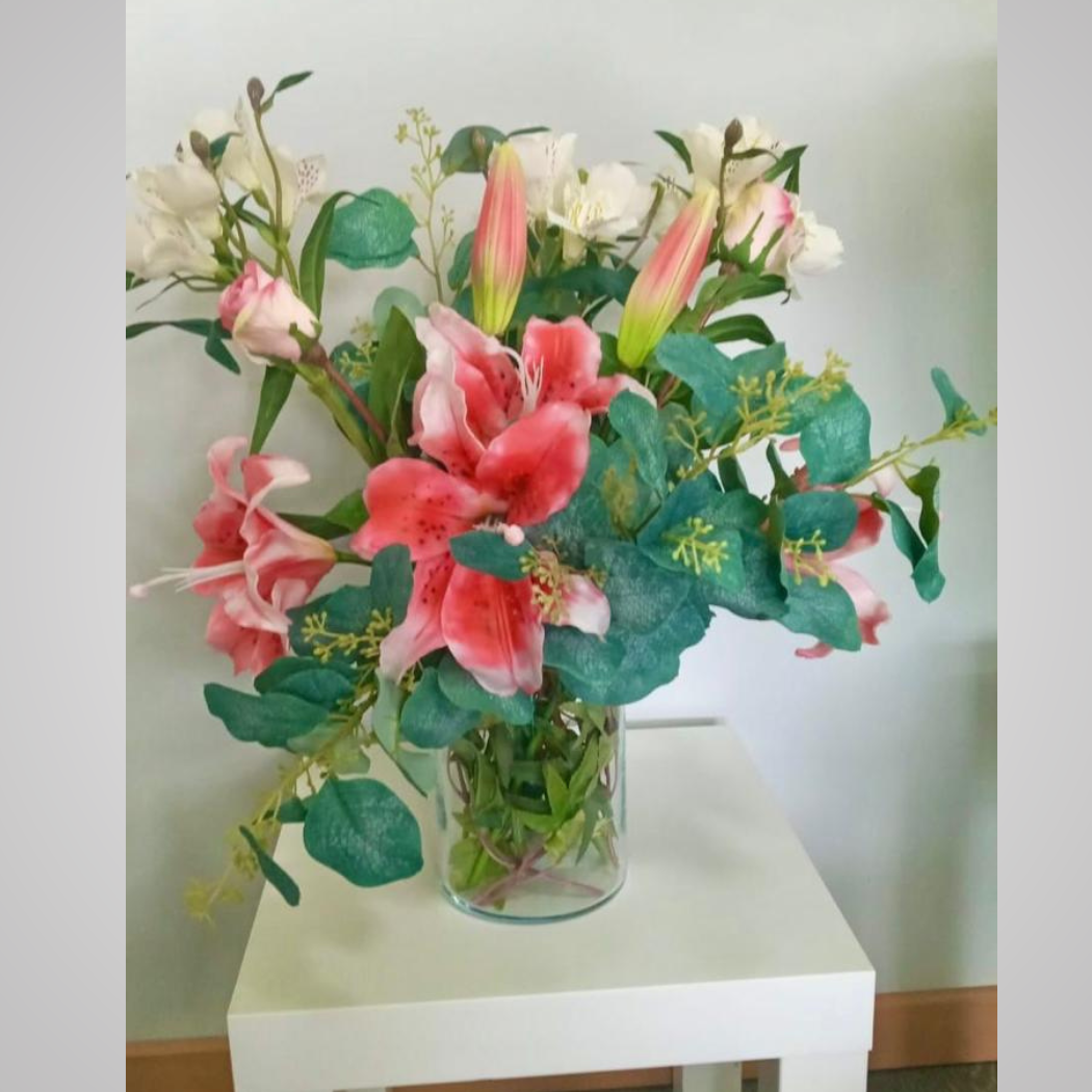 Florero cilindro ancho de 18 cm