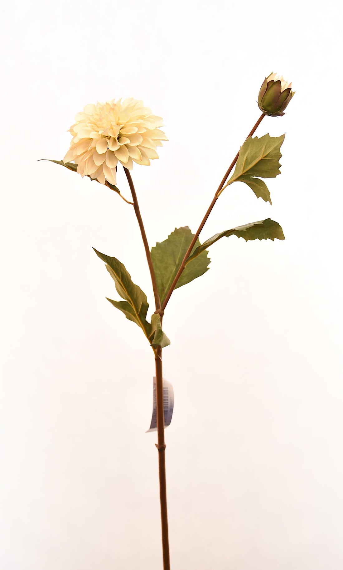 Flor de Dalia artificial color blanco de 68 cm