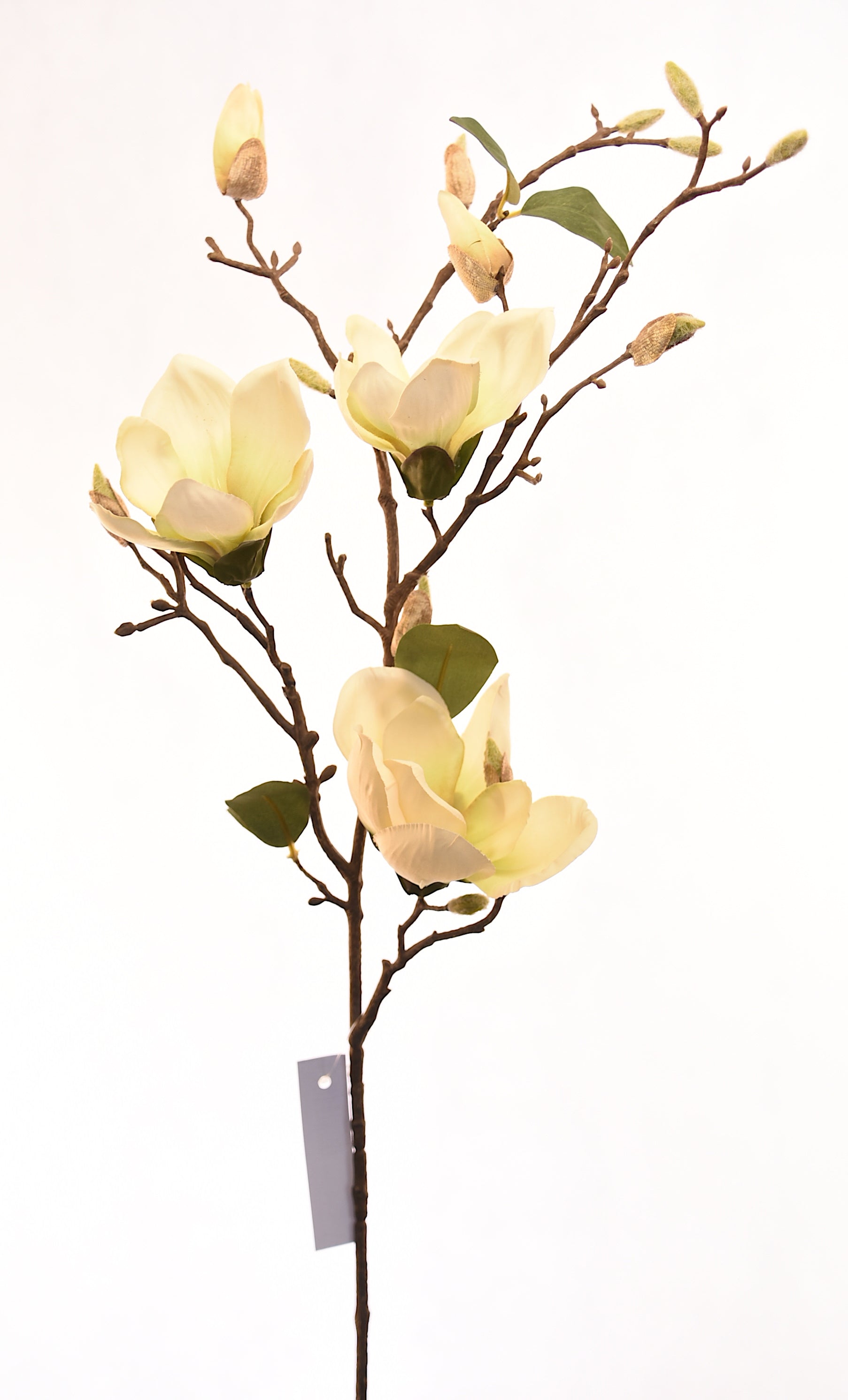 Magnolio Artificial en Flor blanco, rama decorativa de 87cm