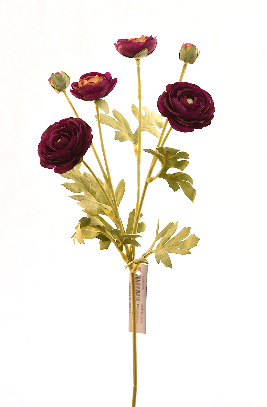 Ramo de ranúnculos morados artificiales de 66 cm