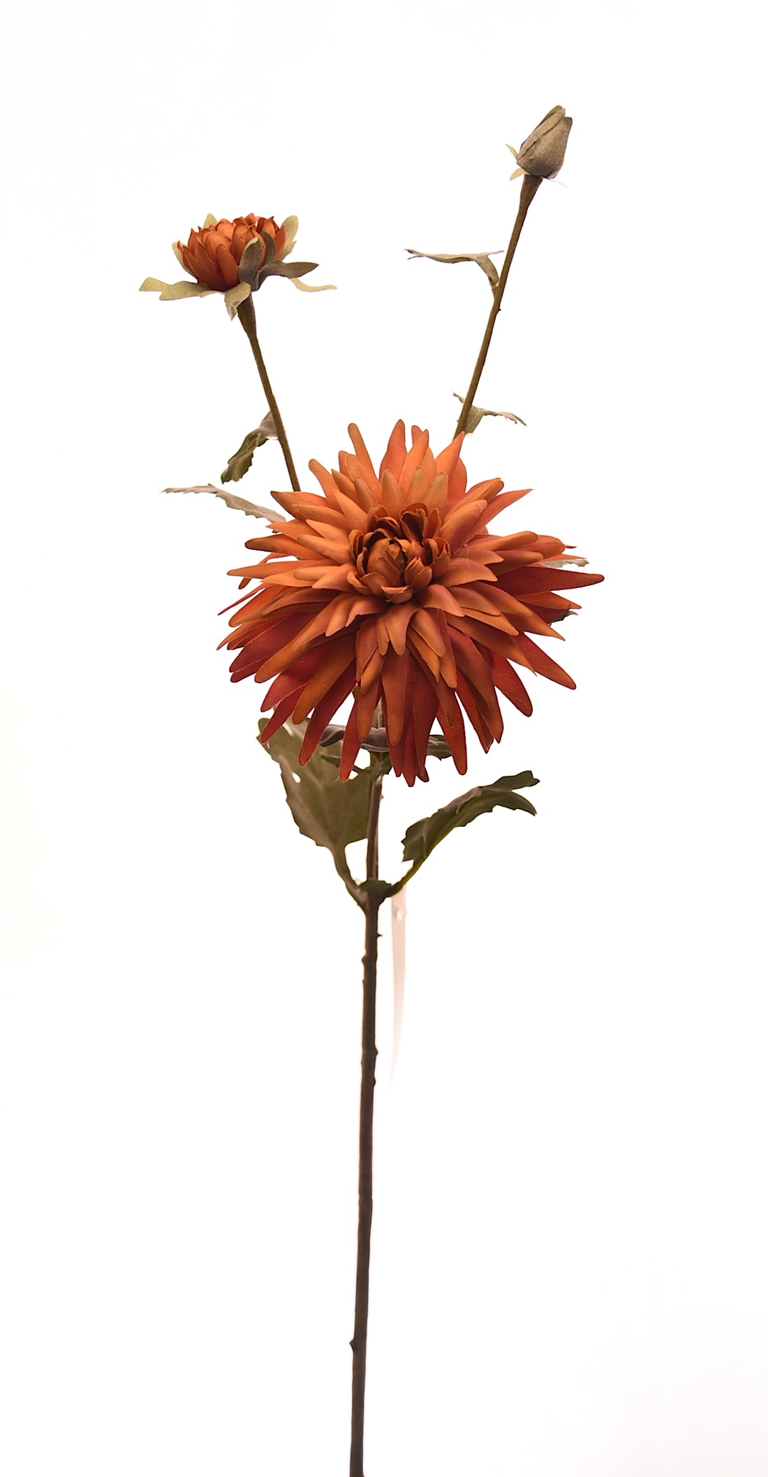 Flor de Crisantemo artificial color naranjo de 50 cm