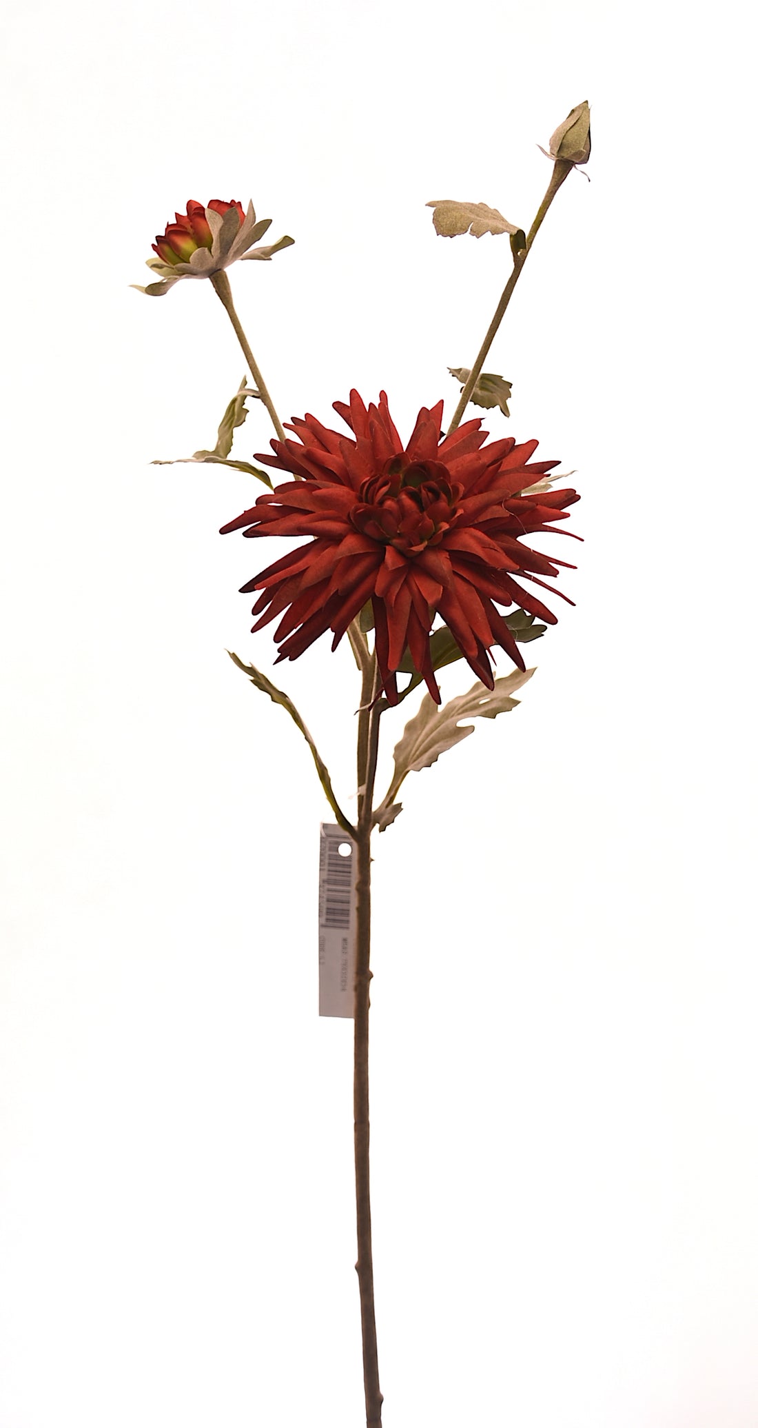 Flor de Crisantemo artificial color rojo de 50 cm