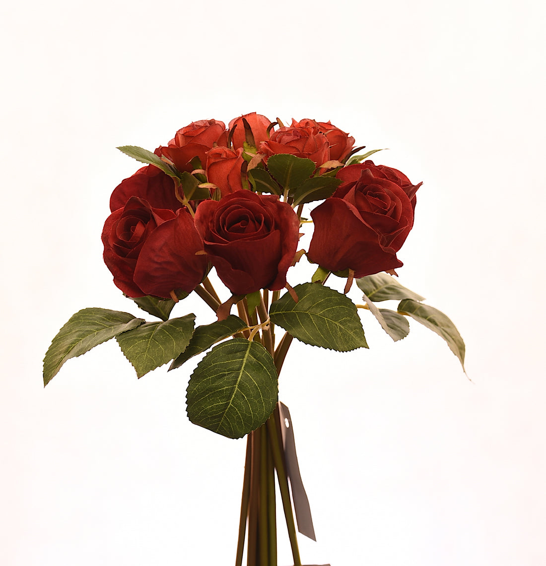 Ramo de 12 rosas rojas artificiales de 27 cm