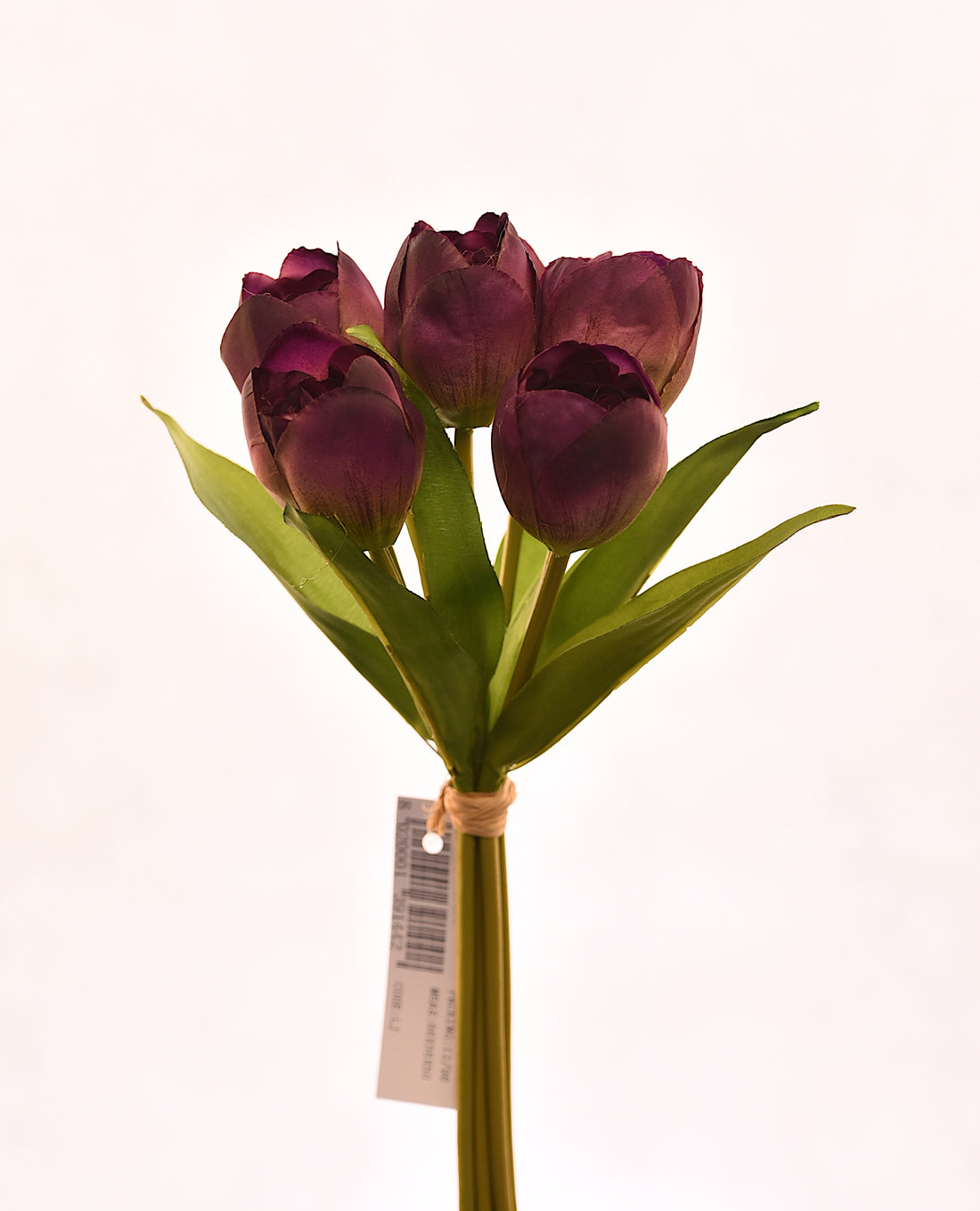 Ramo de 6 tulipanes morados artificiales de 30 cm