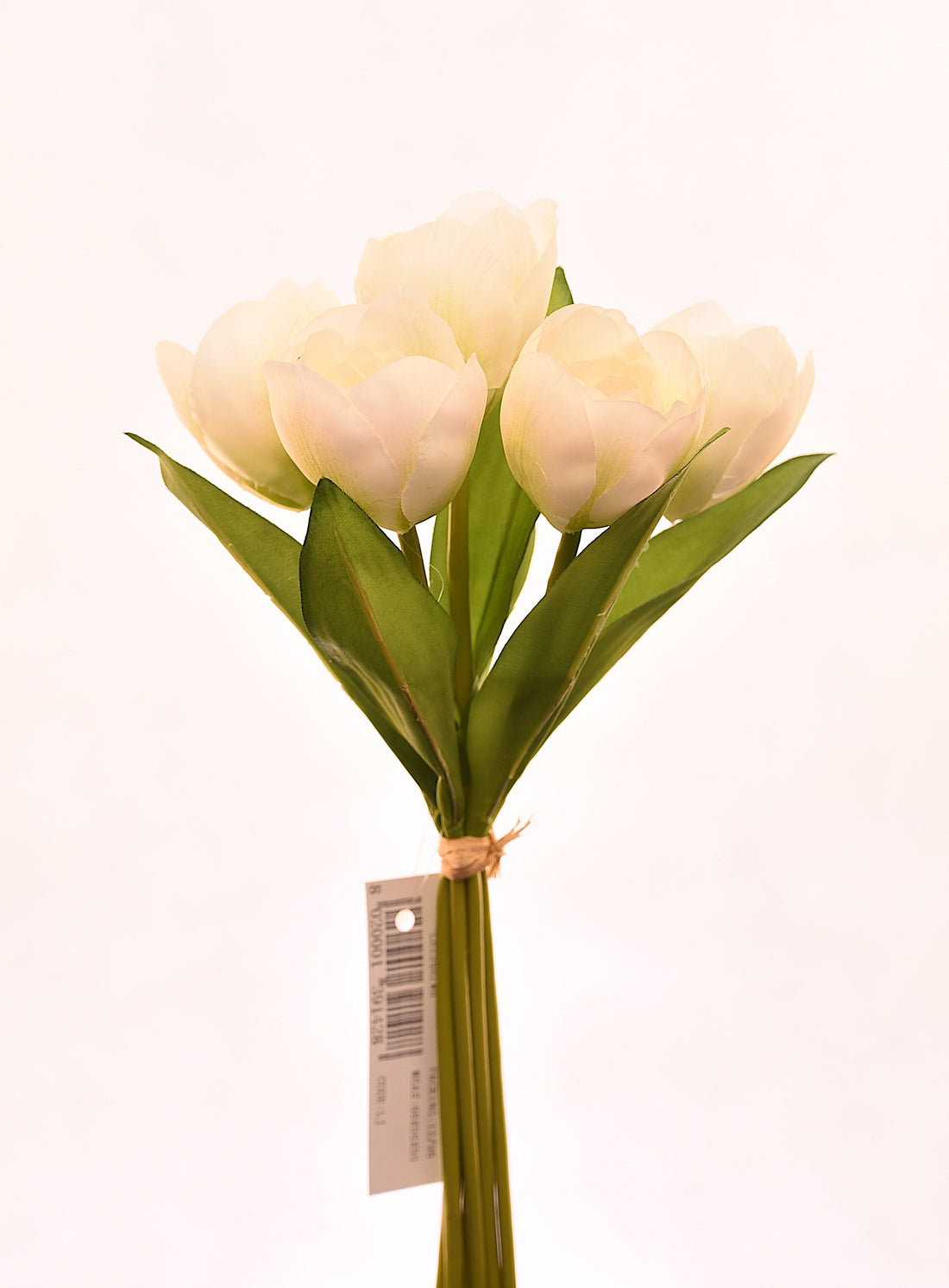 Ramo de 6 tulipanes blancos artificiales de 30 cm