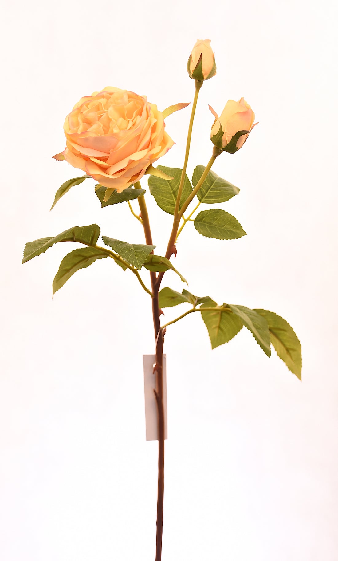 Flor de rosa artificial color amarillo de 59 cm