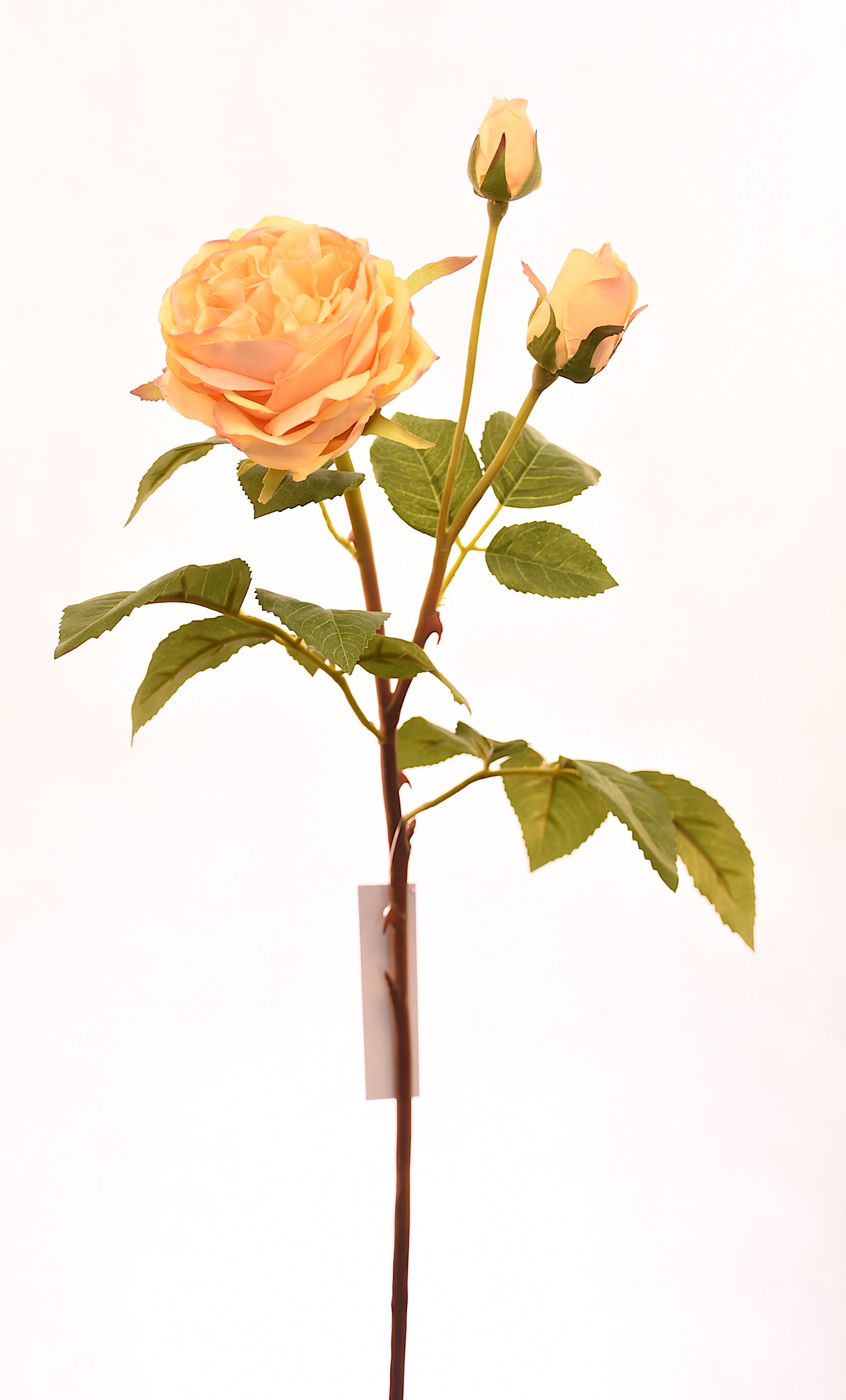 Flor de rosa artificial color amarillo de 59 cm