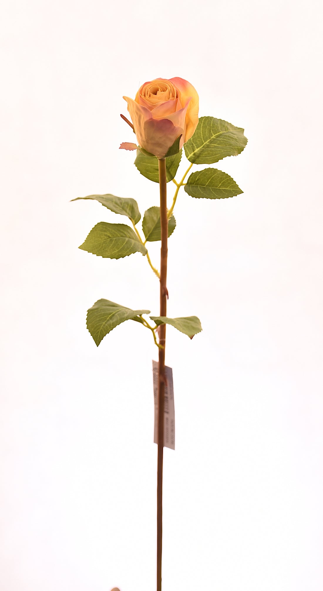 Botón de flor de rosa artificial color amarillo de 51 cm