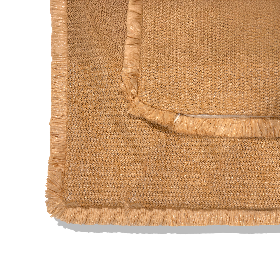Funda de cojín de rafia beige con flecos de 45 x 45 cm