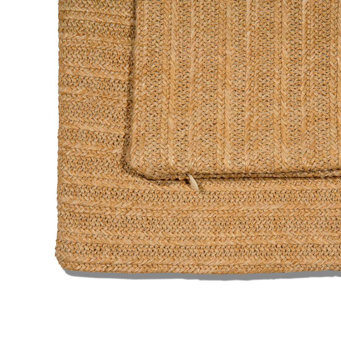 Funda de cojín de rafia beige con tejido de líneas rectas de 45 x 45 cm
