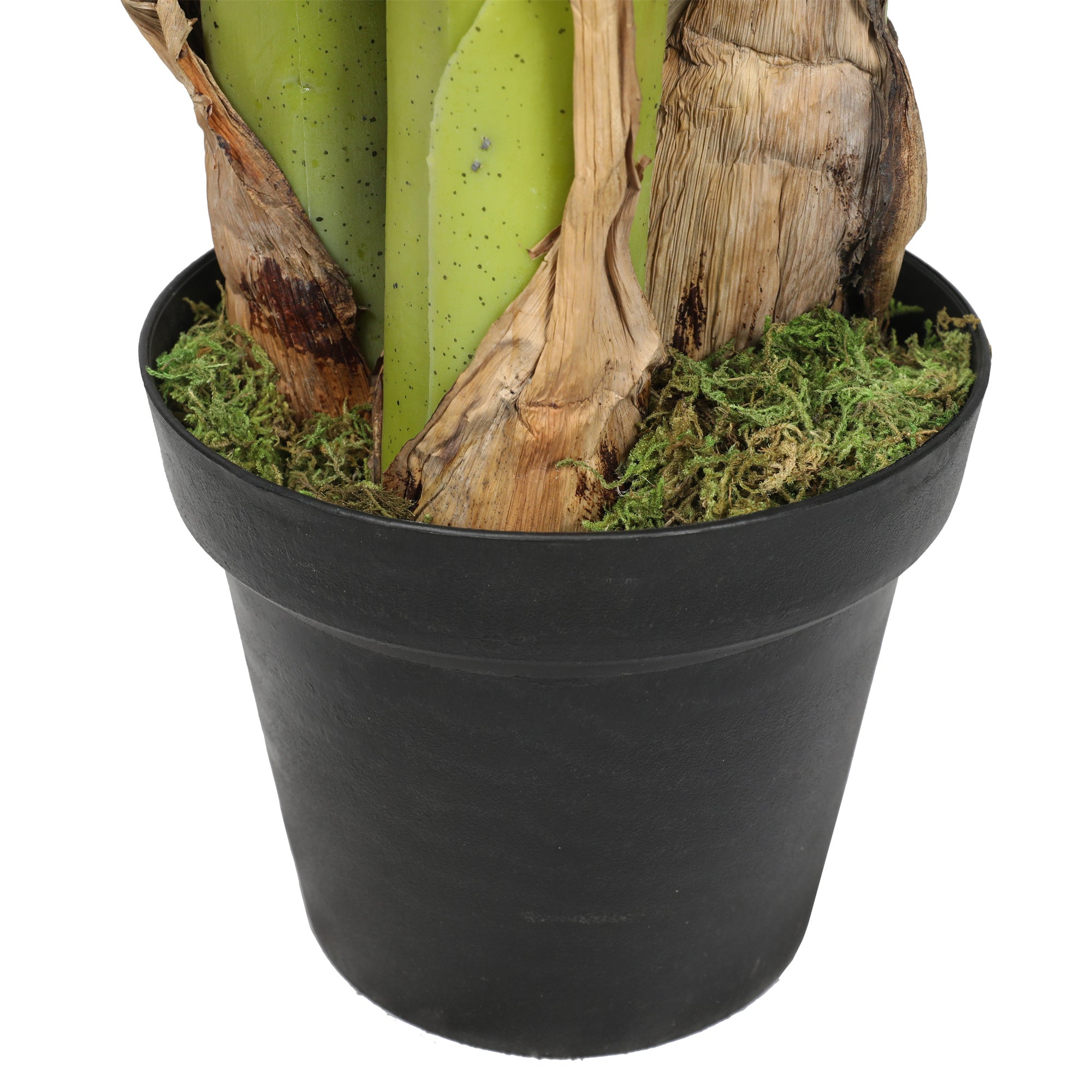Banano Artificial de 180 cm, 5 Tallos y 22 Hojas