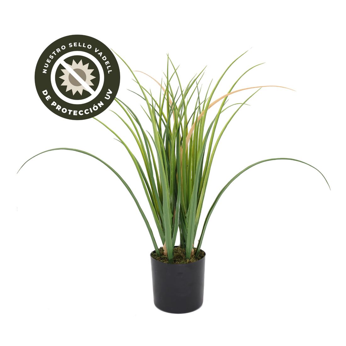 Hierba de caña artificial de lujo de 60 cm. con protección UV en macetero