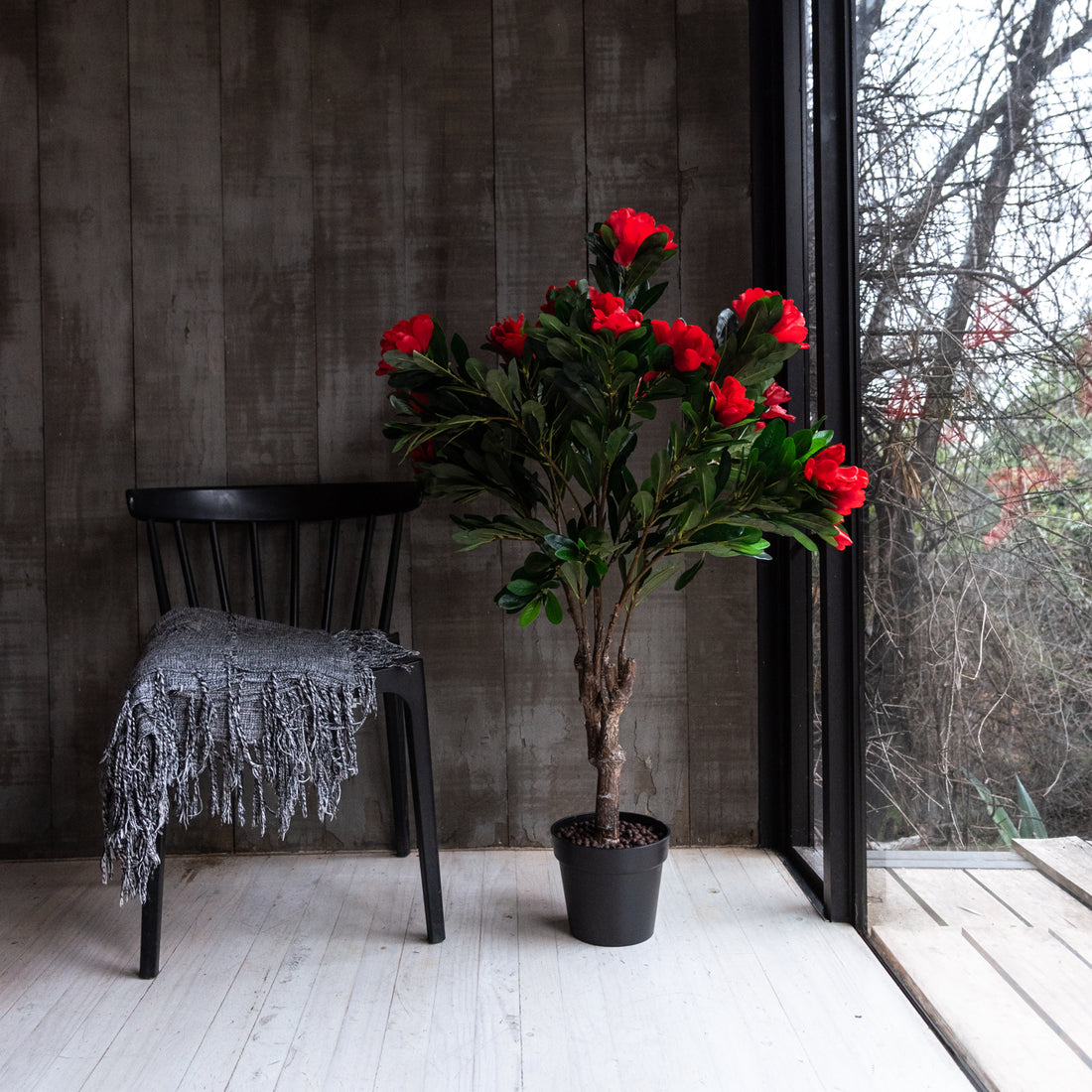 Árbol de Rododendro Rojo Artificial de 120 cm