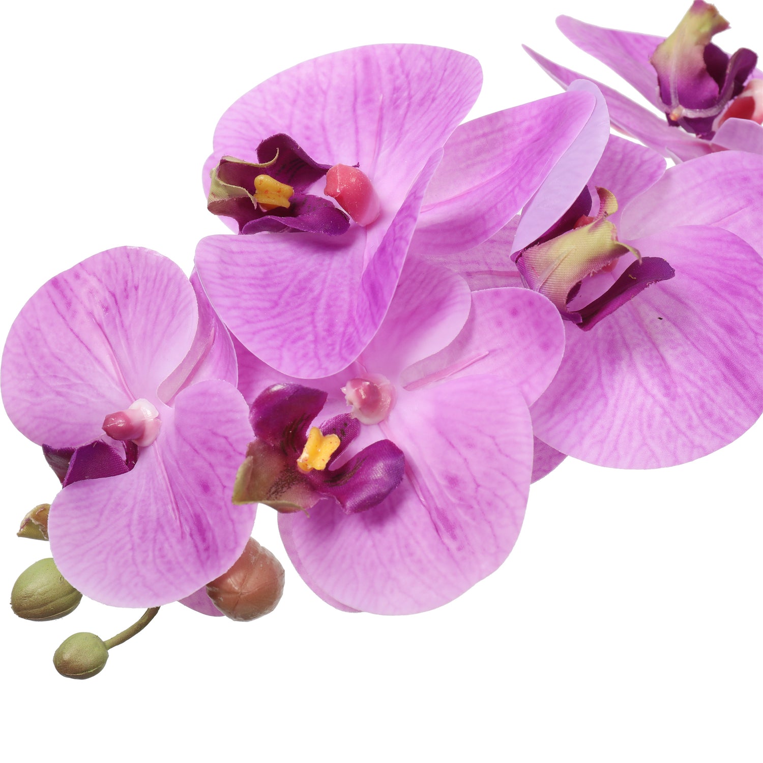Orquídea artificial morada de  52 cm en macetero