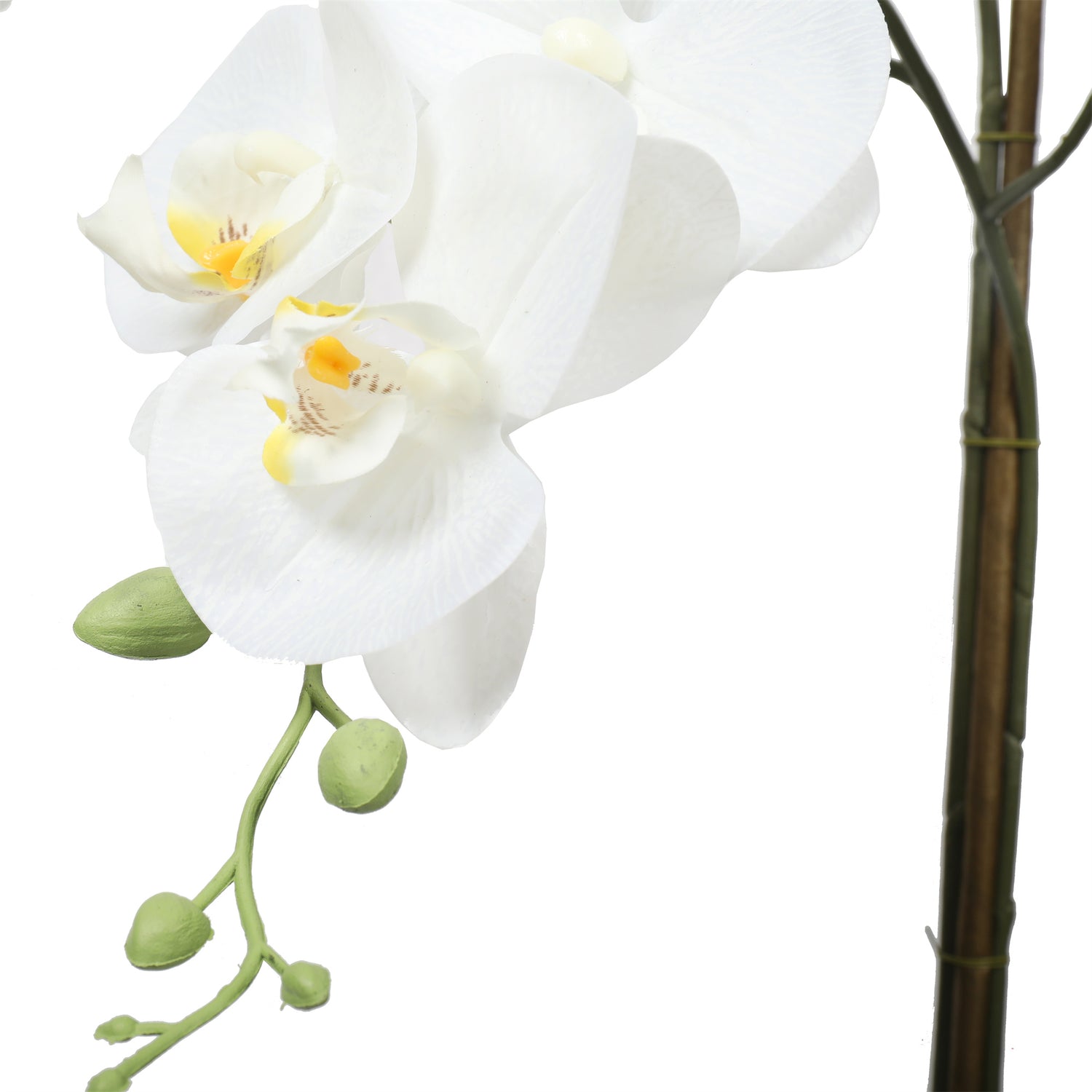 Orquídea artificial blanca de 65 cm en macetero