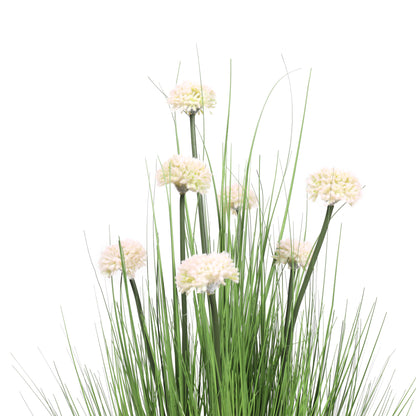 Grass con flores rosaseas artificial de 90 cm