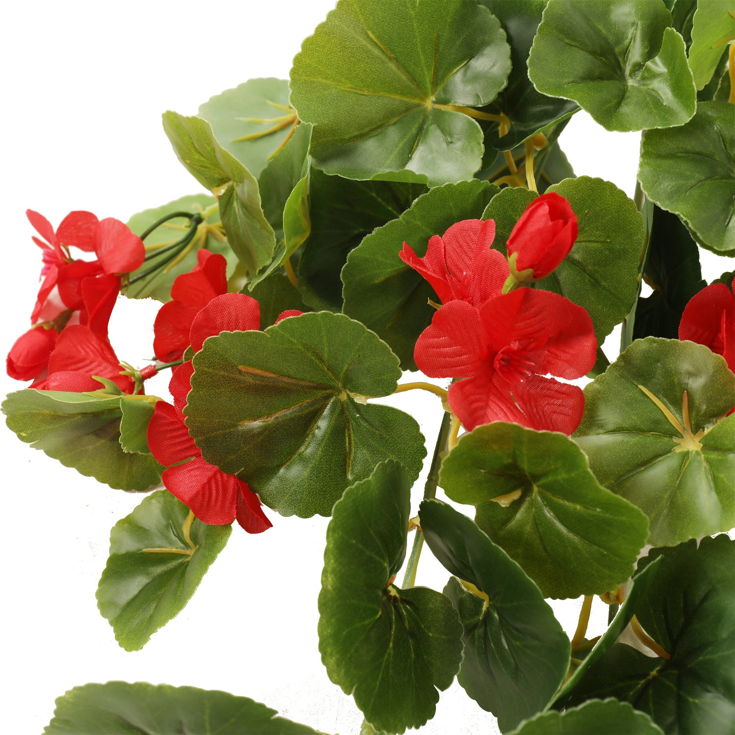 Enredadera artificial colgante con flores rojas, 86 hojas, 6 flores de 60 cm