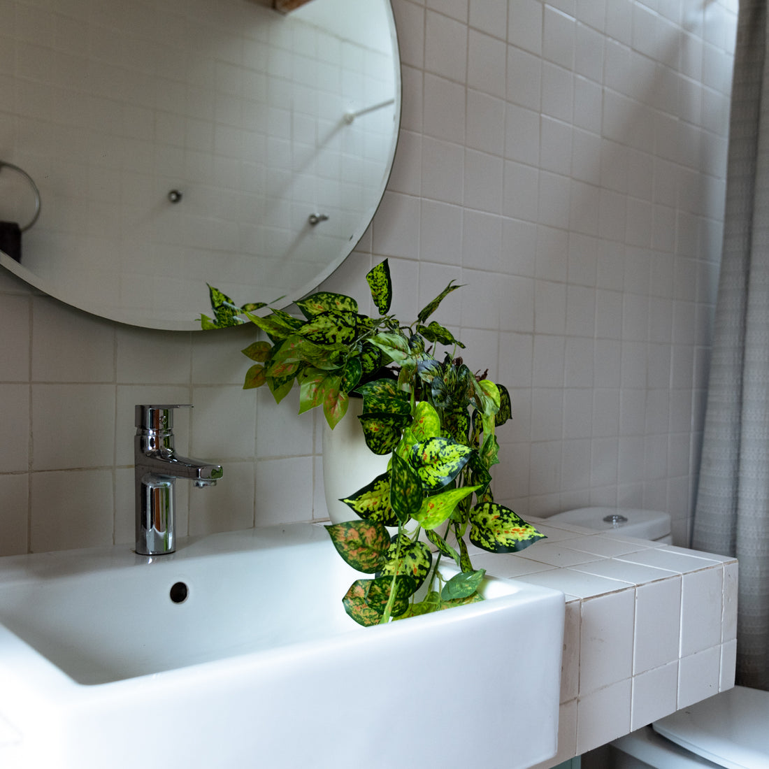 Enredadera artificial colgante con 104 hojas verdes-amarillas de 60 cm