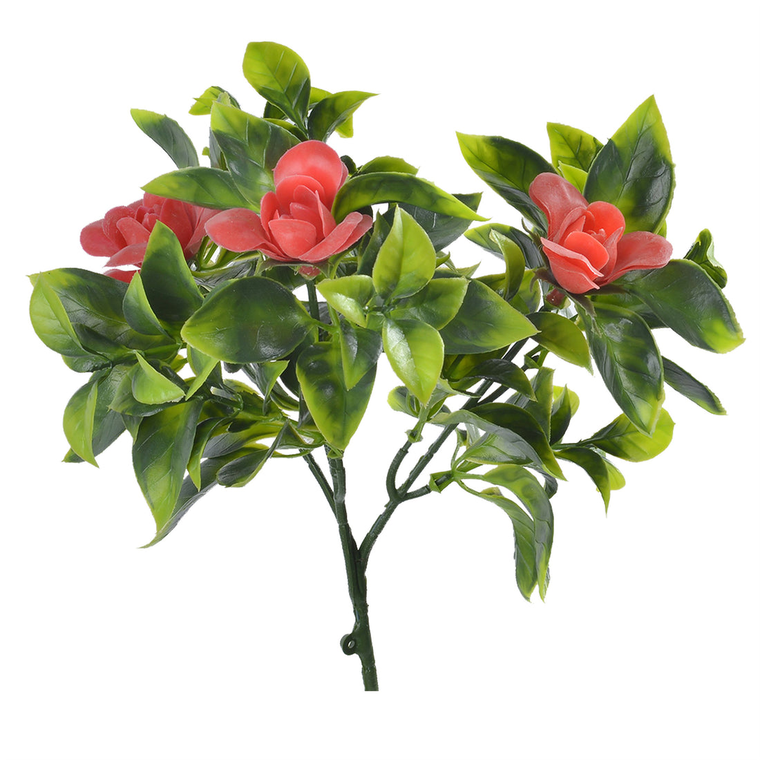 Gardenia roja, rama decorativa artificial de 30 cm con protección UV