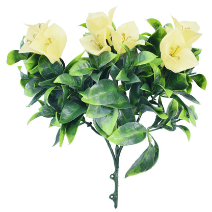 Gardenia amarilla, rama decorativa artificial de 30 cm con protección UV