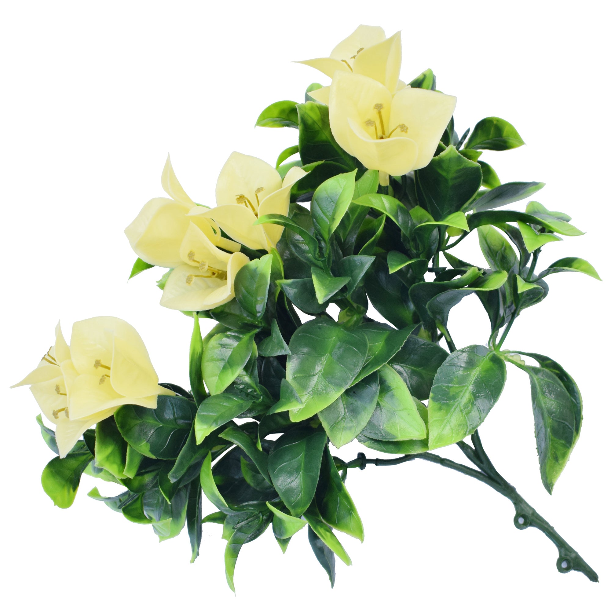 Gardenia amarilla, rama decorativa artificial de 30 cm con protección UV