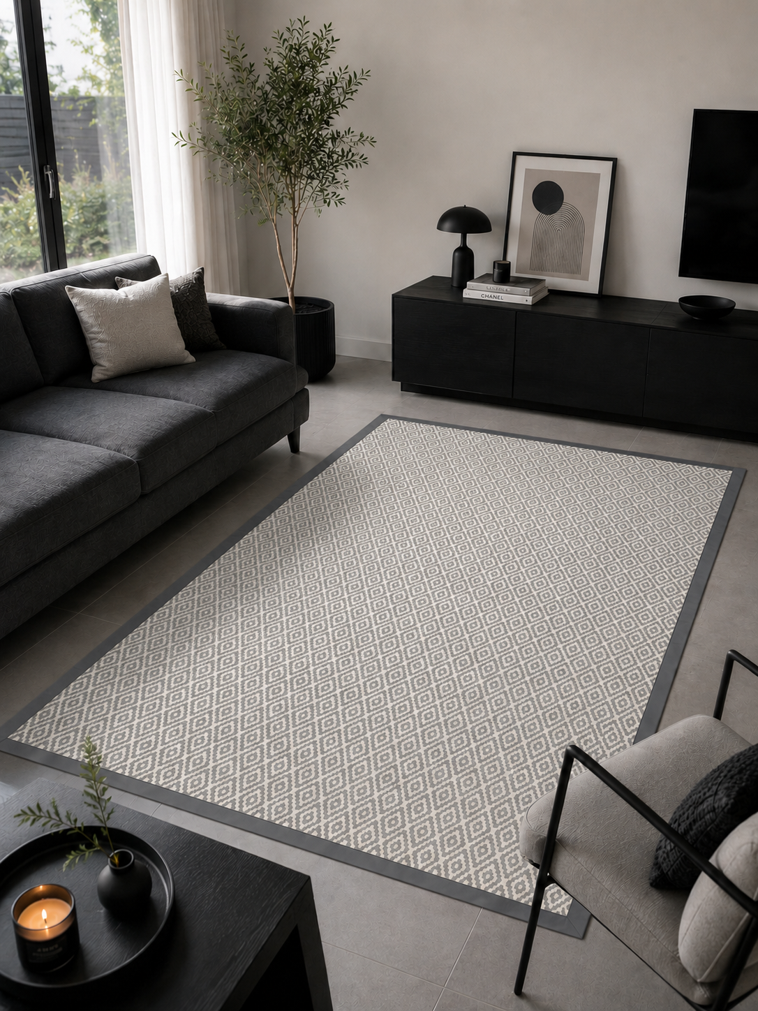 Alfombra Trento Borde Gris