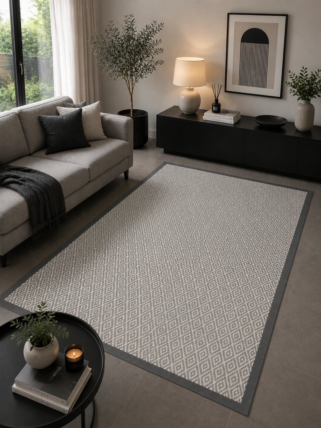 Alfombra Trento Borde Gris
