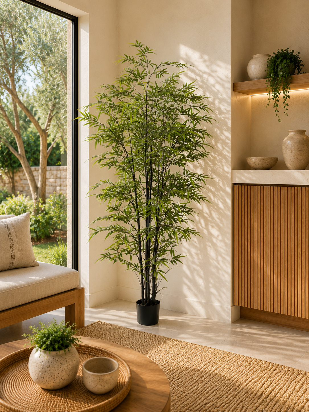 Bamboo Negro Artificial Premium de 210 cm