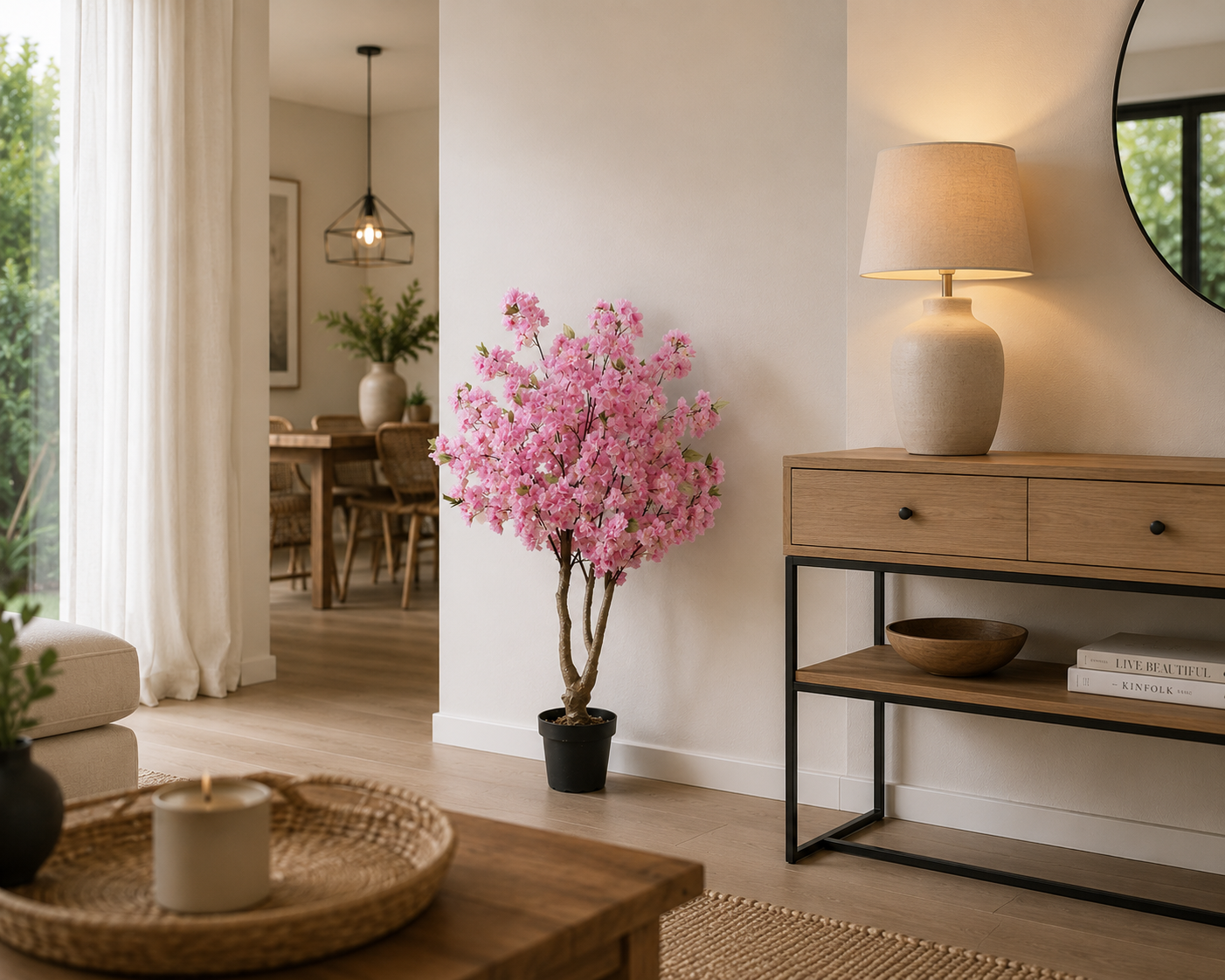 Árbol Artificial de Cerezo en flor rosado de 150 cm