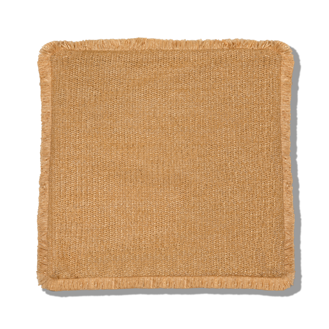 Funda de cojín de rafia beige con flecos de 45 x 45 cm