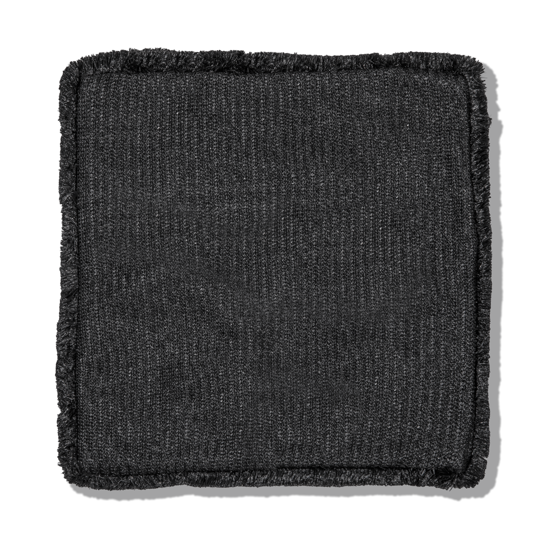 Funda de cojín de rafia negro con flecos de 45 x 45 cm