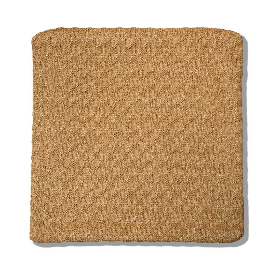 Funda de cojín de rafia beige con tejido de circulos de 45 x 45 cm