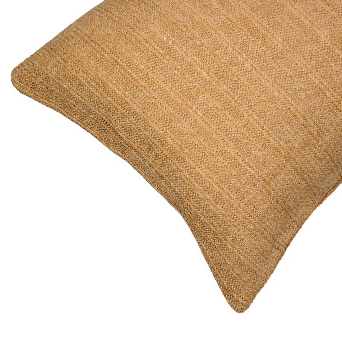 Cojín de rafia beige con tejido de líneas rectas de 45 x 45 cm
