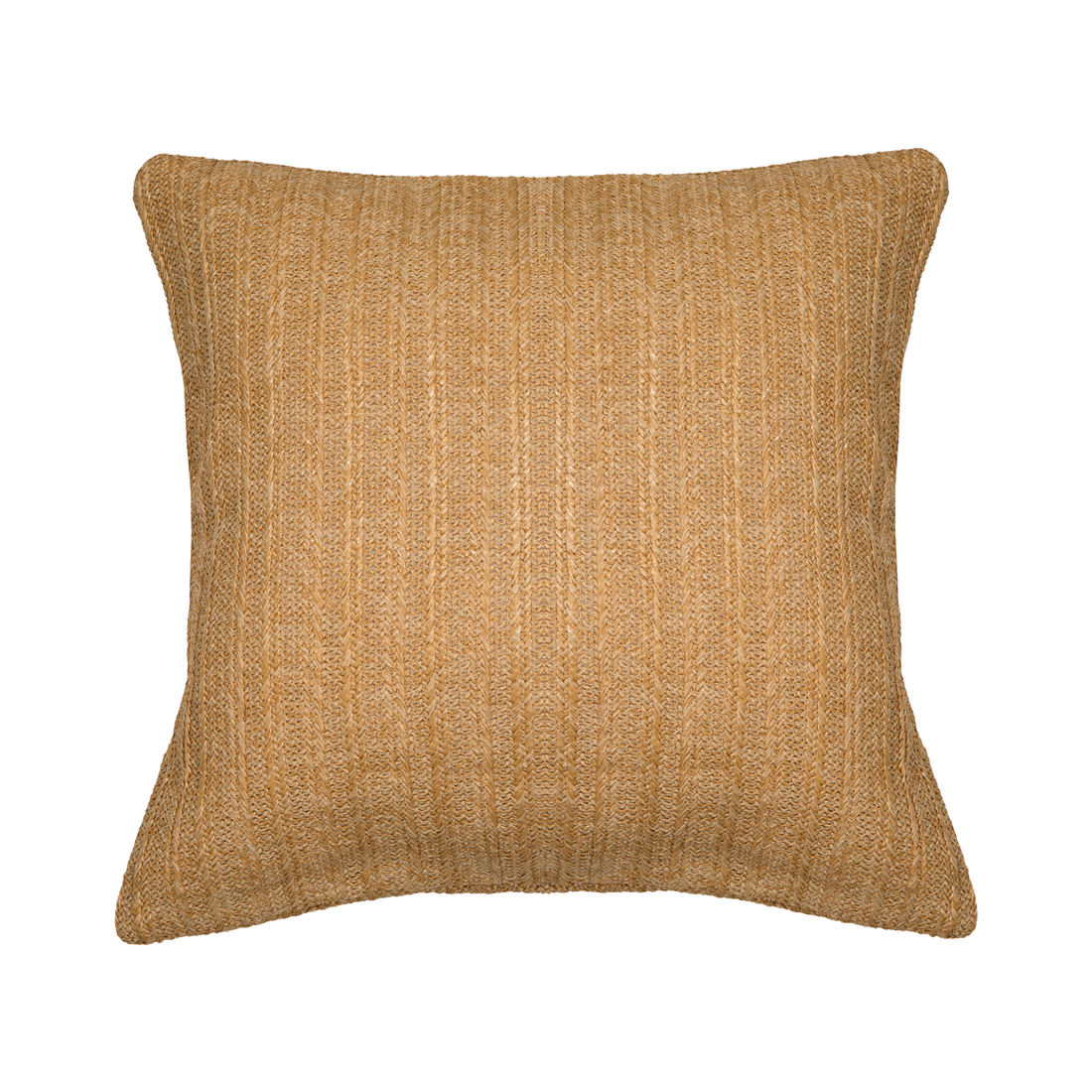 Cojín de rafia beige con tejido de líneas rectas de 45 x 45 cm