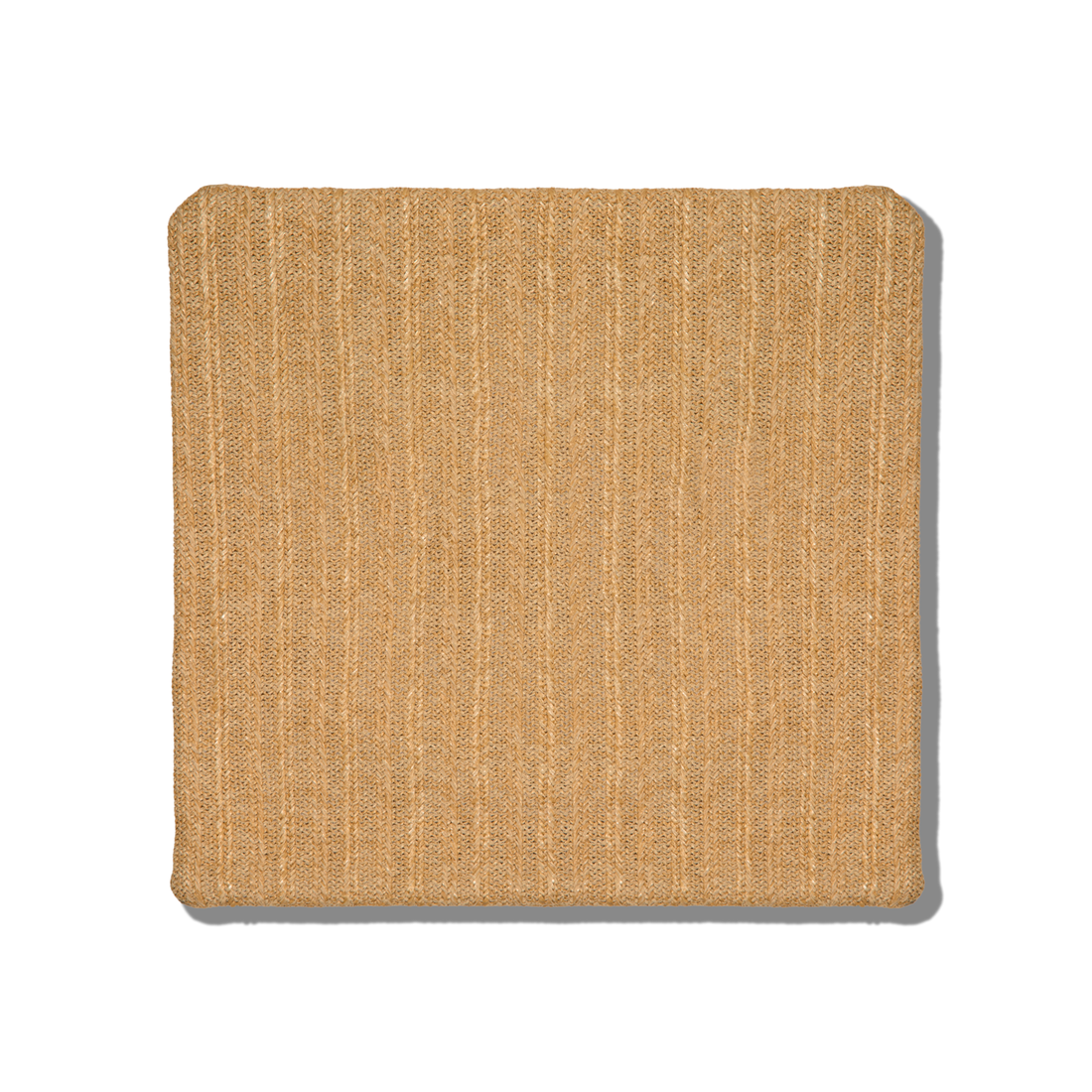 Funda de cojín de rafia beige con tejido de líneas rectas de 45 x 45 cm