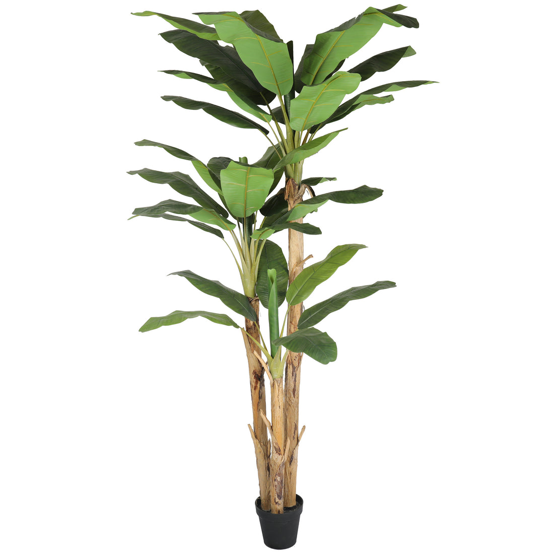 Banano Artificial De 280 Cm. 3 Tallos Y 36 Hojas.